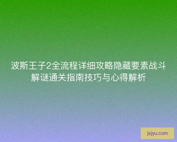 波斯王子2全流程详细攻略隐藏要素战斗解谜通关指南技巧与心得解析 波斯王子2全流程详细攻略隐藏要素战斗解谜通关指南技巧与心得解析