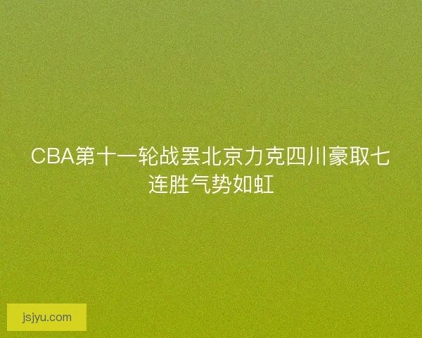 CBA第十一轮战罢北京力克四川豪取七连胜气势如虹 CBA第十一轮战罢北京力克四川豪取七连胜气势如虹